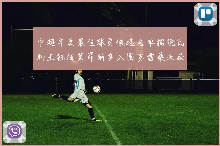 中超年度最佳球员候选名单揭晓瓦科王钰栋莱昂纳多入围克雷桑未获提名